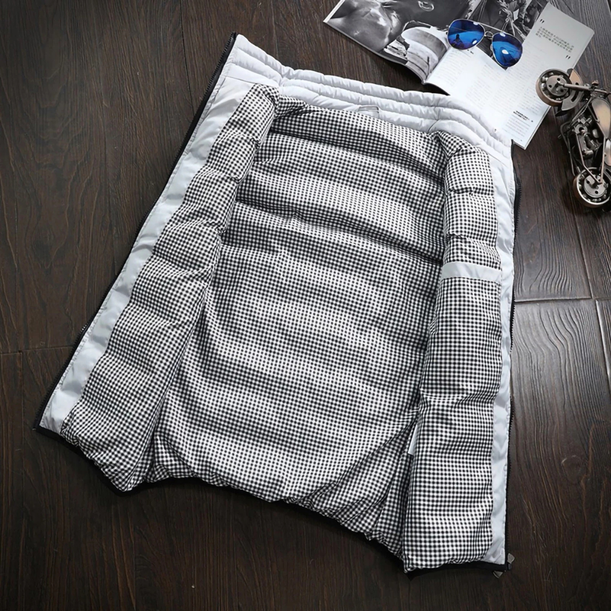 Lightweight Padded Bodywarmer with High Collar and Windproof Zippers