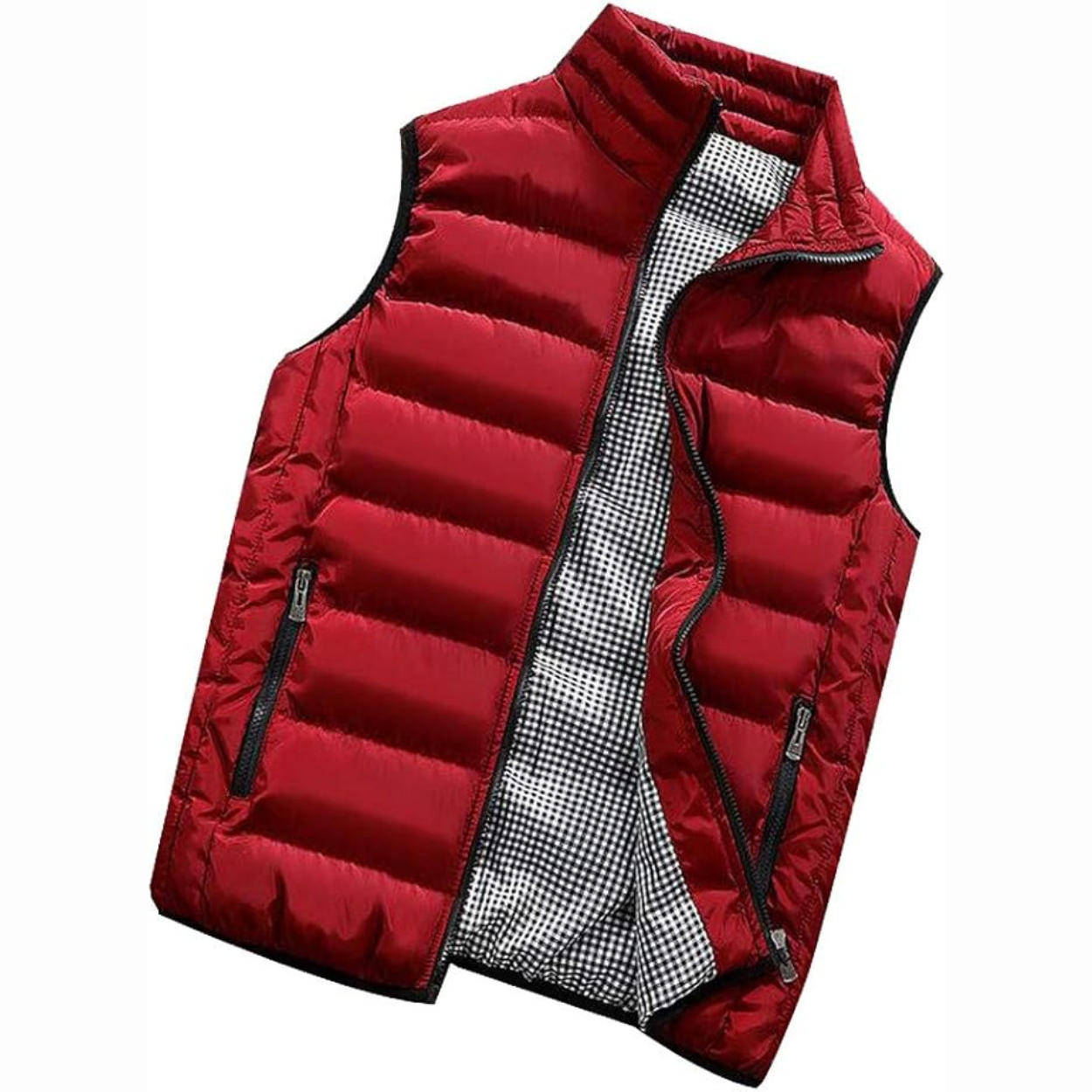 Lightweight Padded Bodywarmer with High Collar and Windproof Zippers