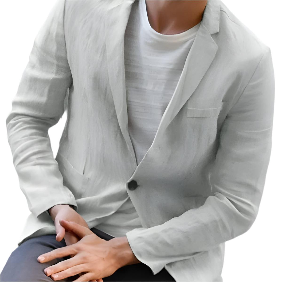 Casual Linnen Blazer Voor Mannen, Lichtgewicht En Ademend, Perfect Voor Elke Gelegenheid