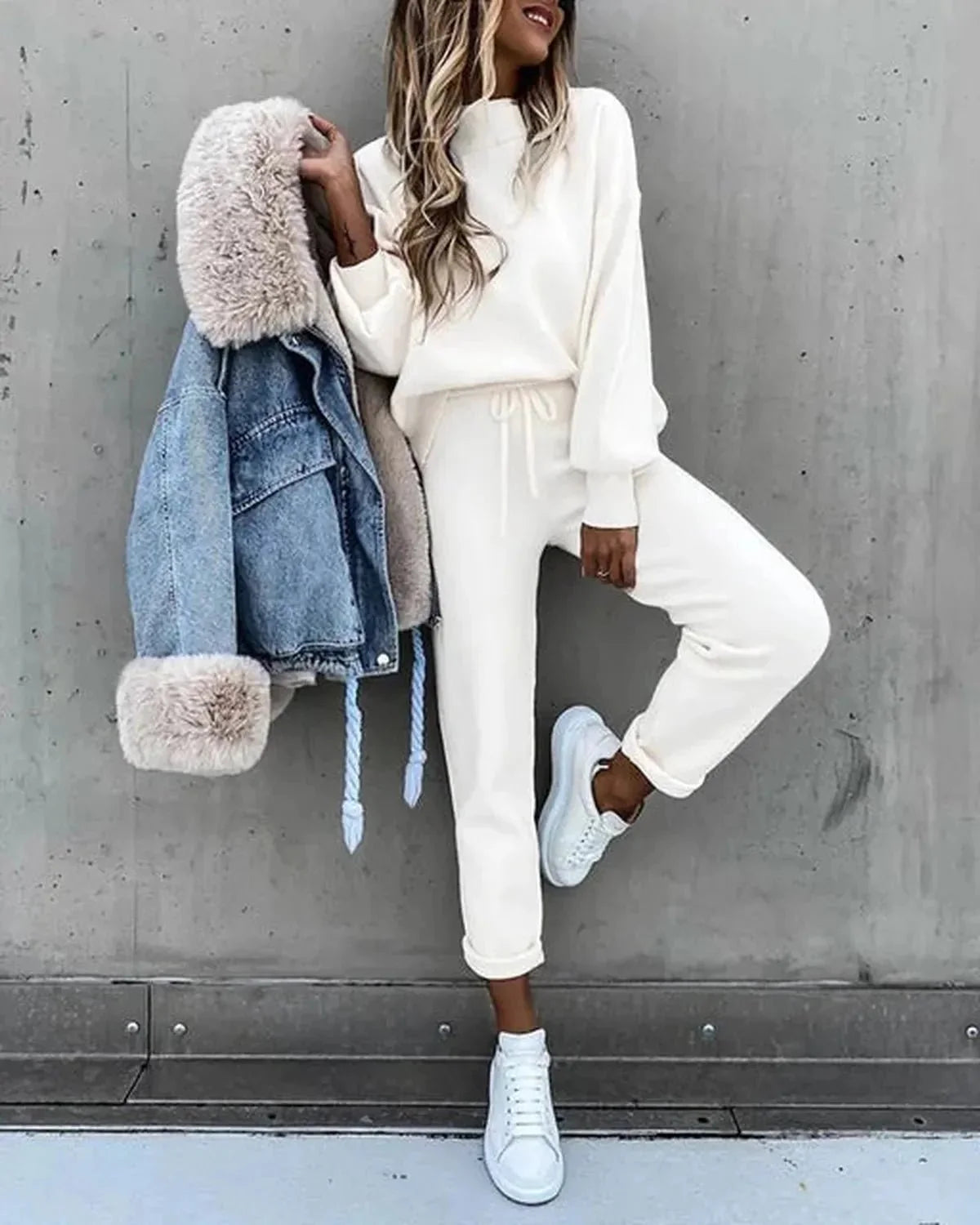 Dames Katoenmix Relaxed Fit Trainingsset