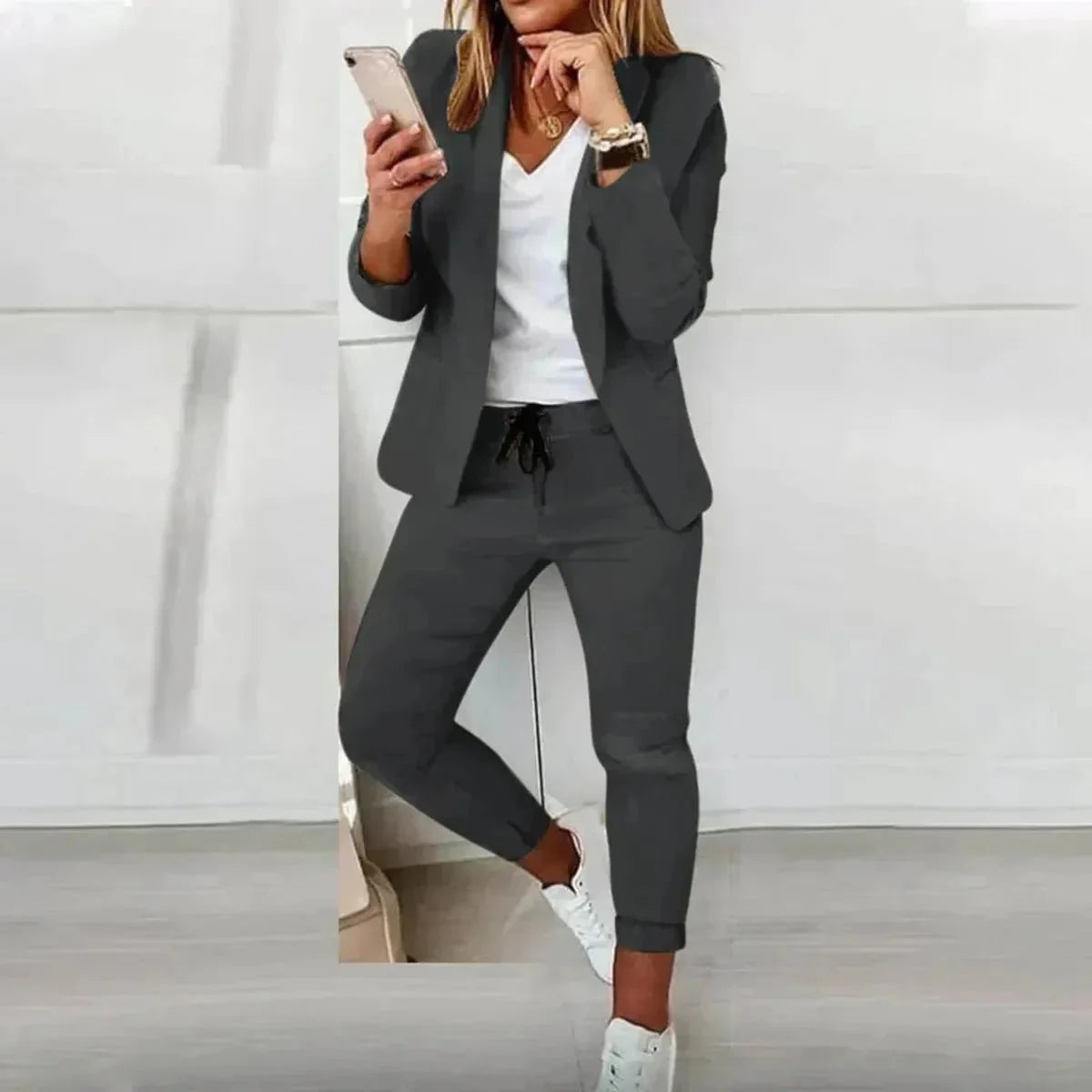 Dames Tailored Blazer Jogger Pak Set