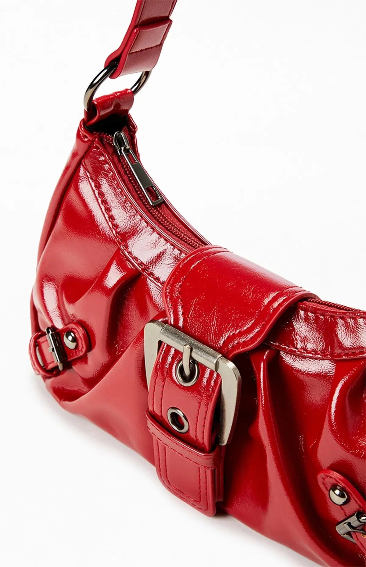 Faux Leren Schoudertas met Voorste Gesp