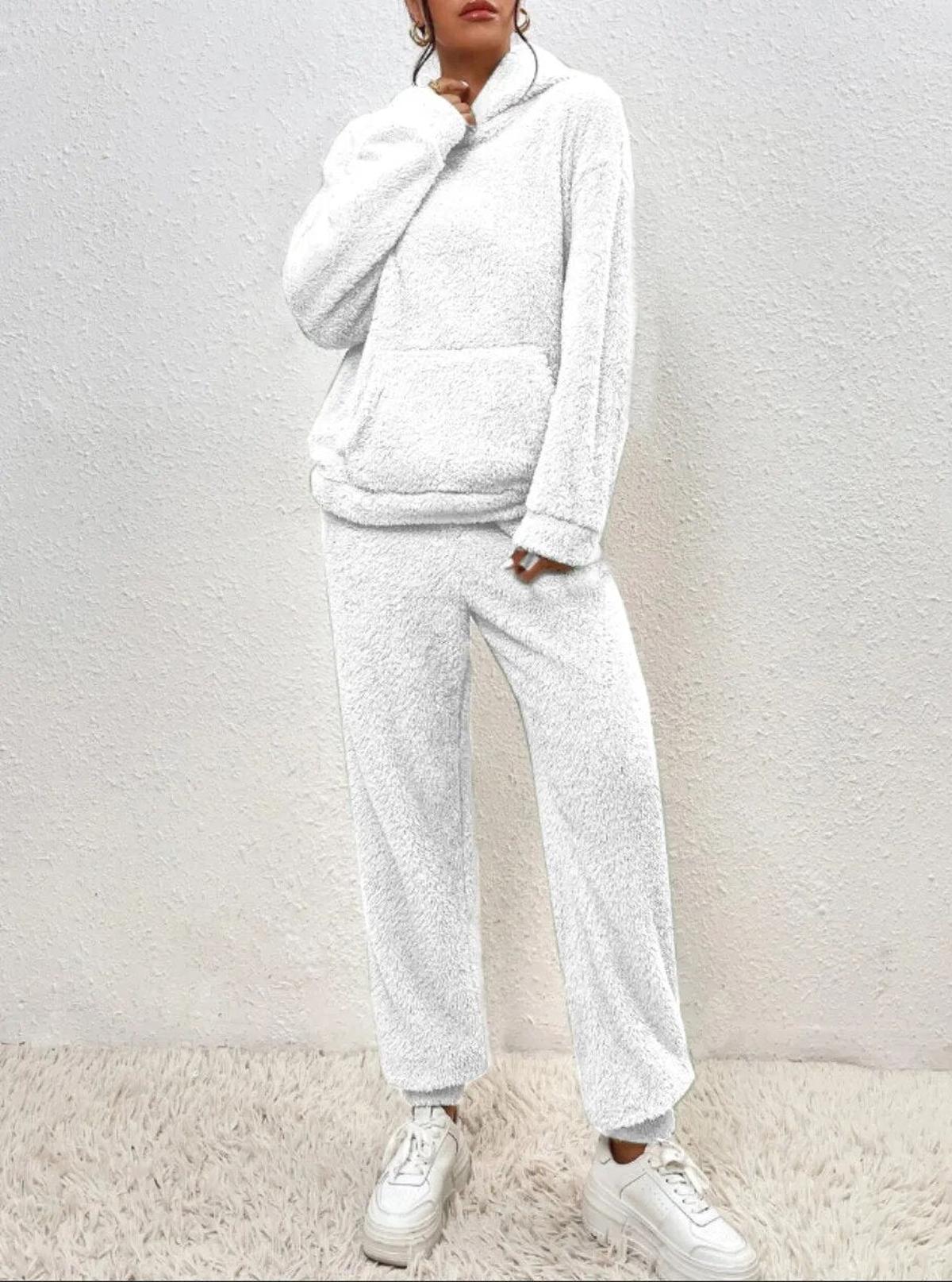 Gezellige Teddy Loungewear Set met Hoodie en Broek
