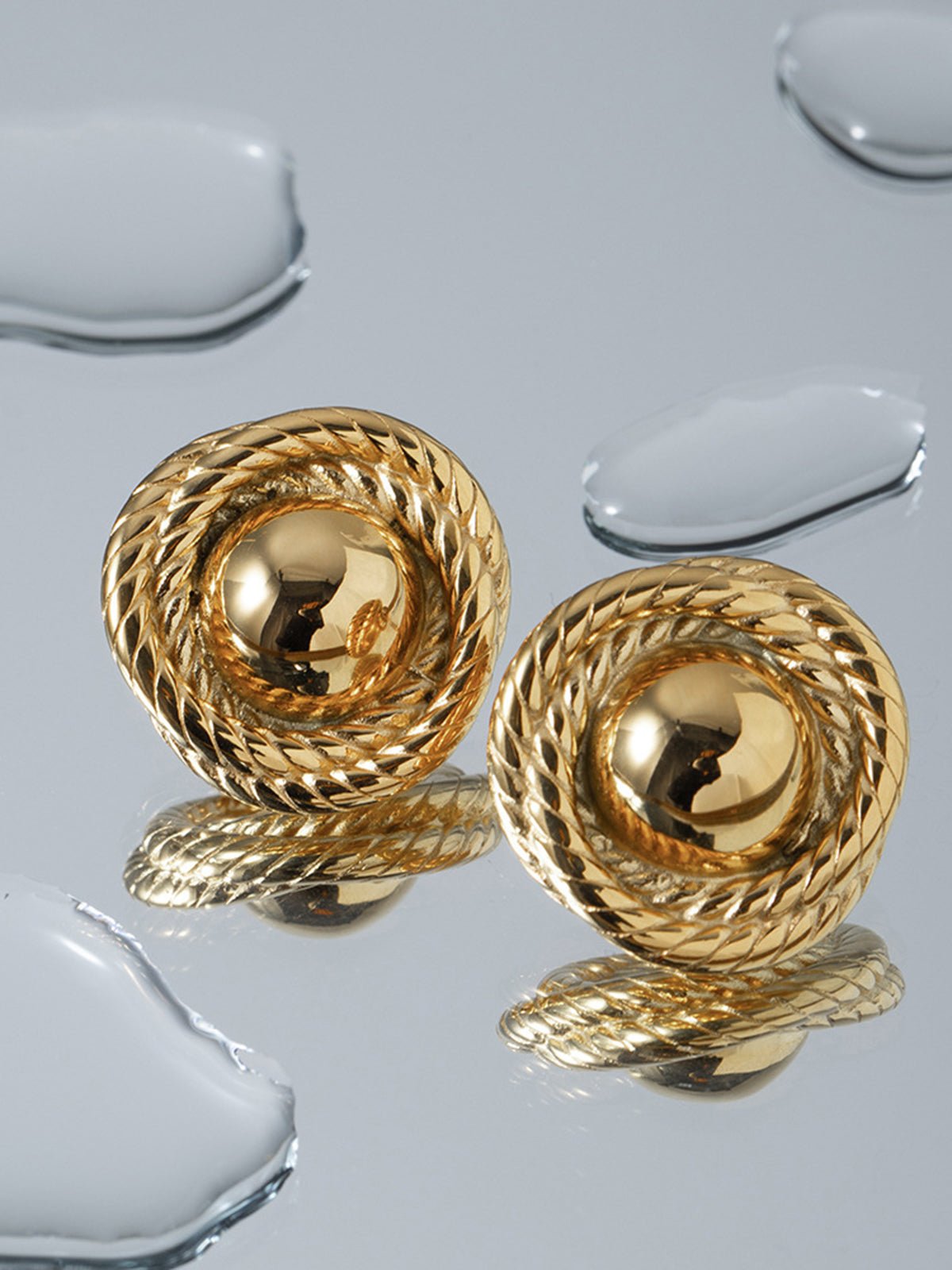 Gold Plated Ronde Oorbellen