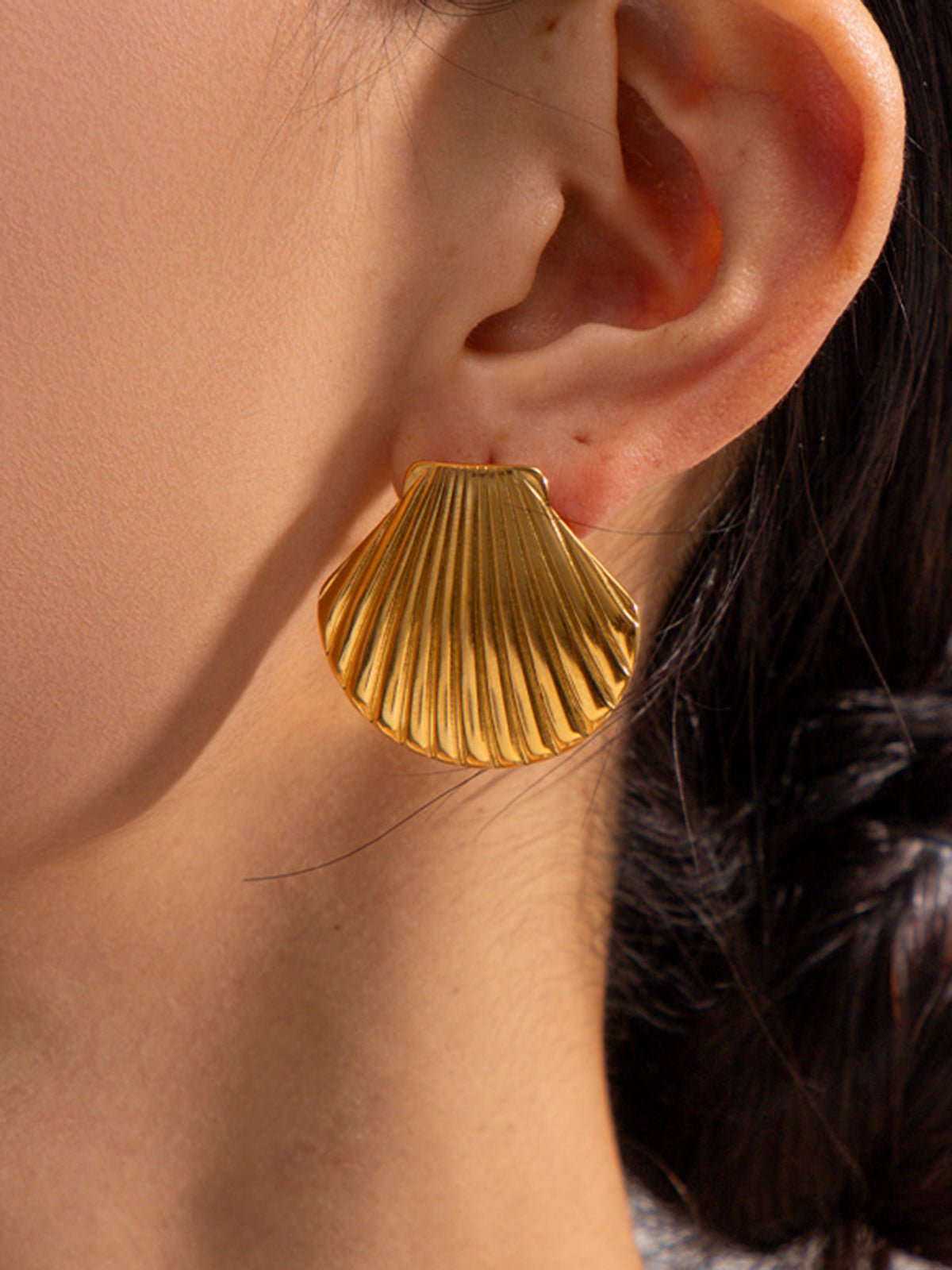 Gold Plated Schelp Oorbellen