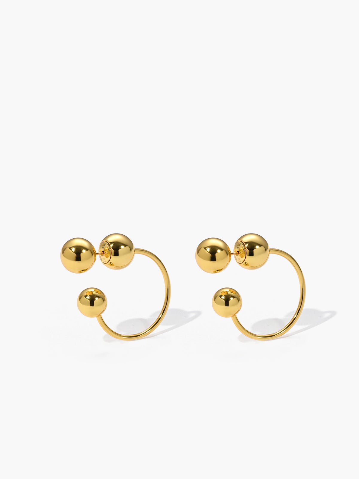 Gold Plated Stud Hoepeloorbellen