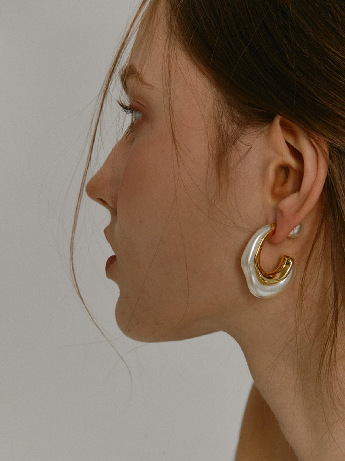 Goud Vergulde Kunstparel Oorbellen