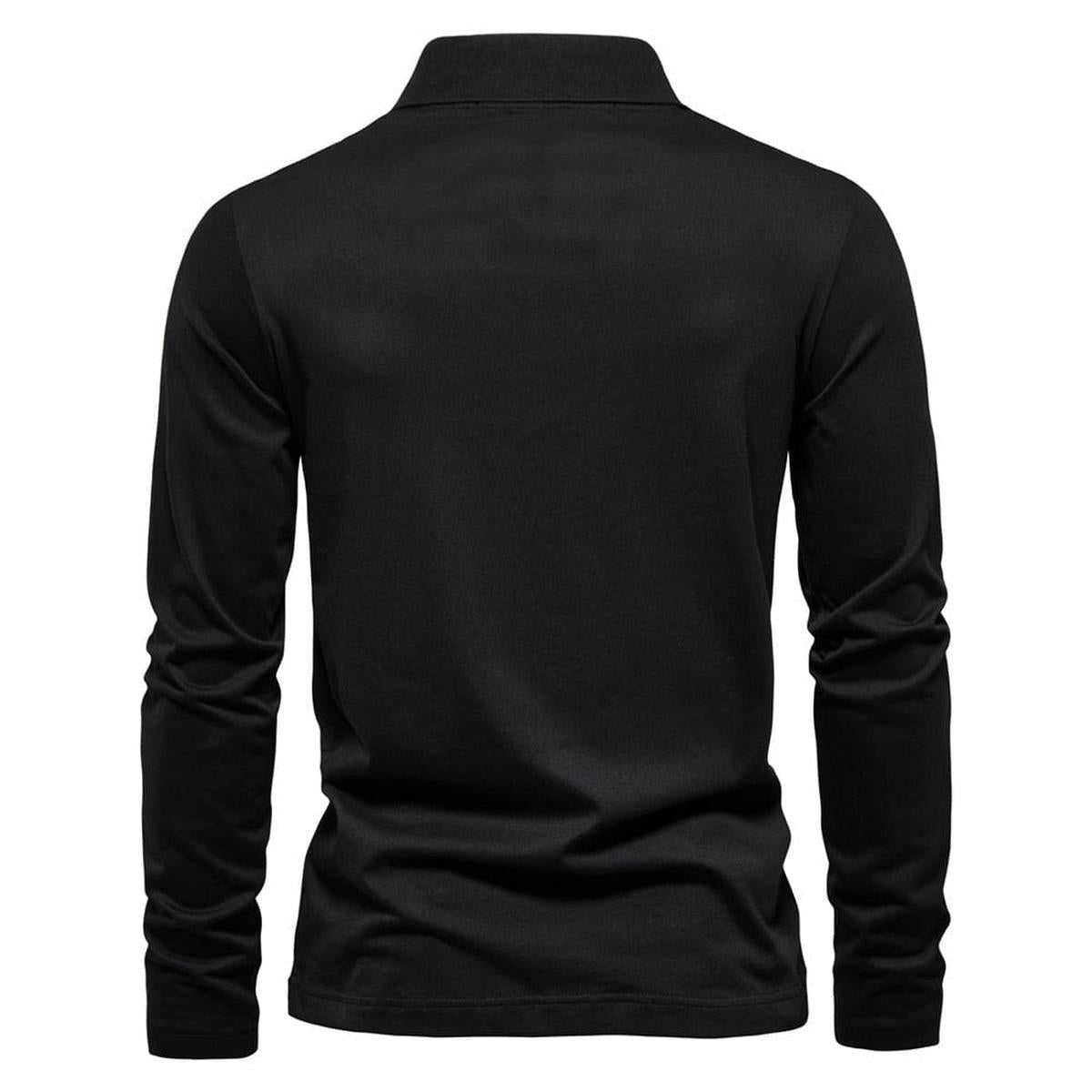 Half-Zip Polo Shirt Met Lange Mouwen En Gestructureerde Kraag Voor Mannen