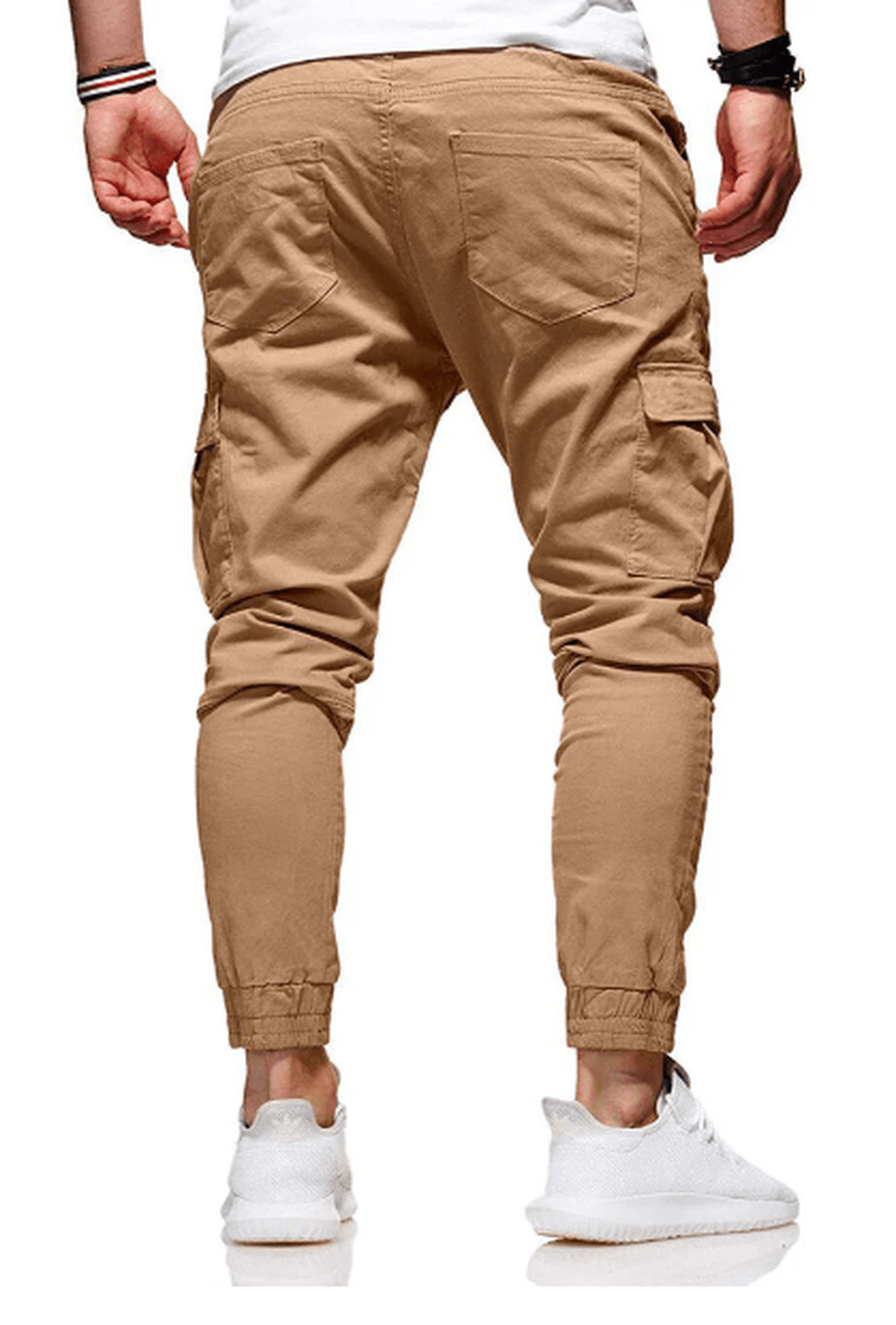 Heren Cargo Broek Met Elastische Taille En Meerdere Zakken