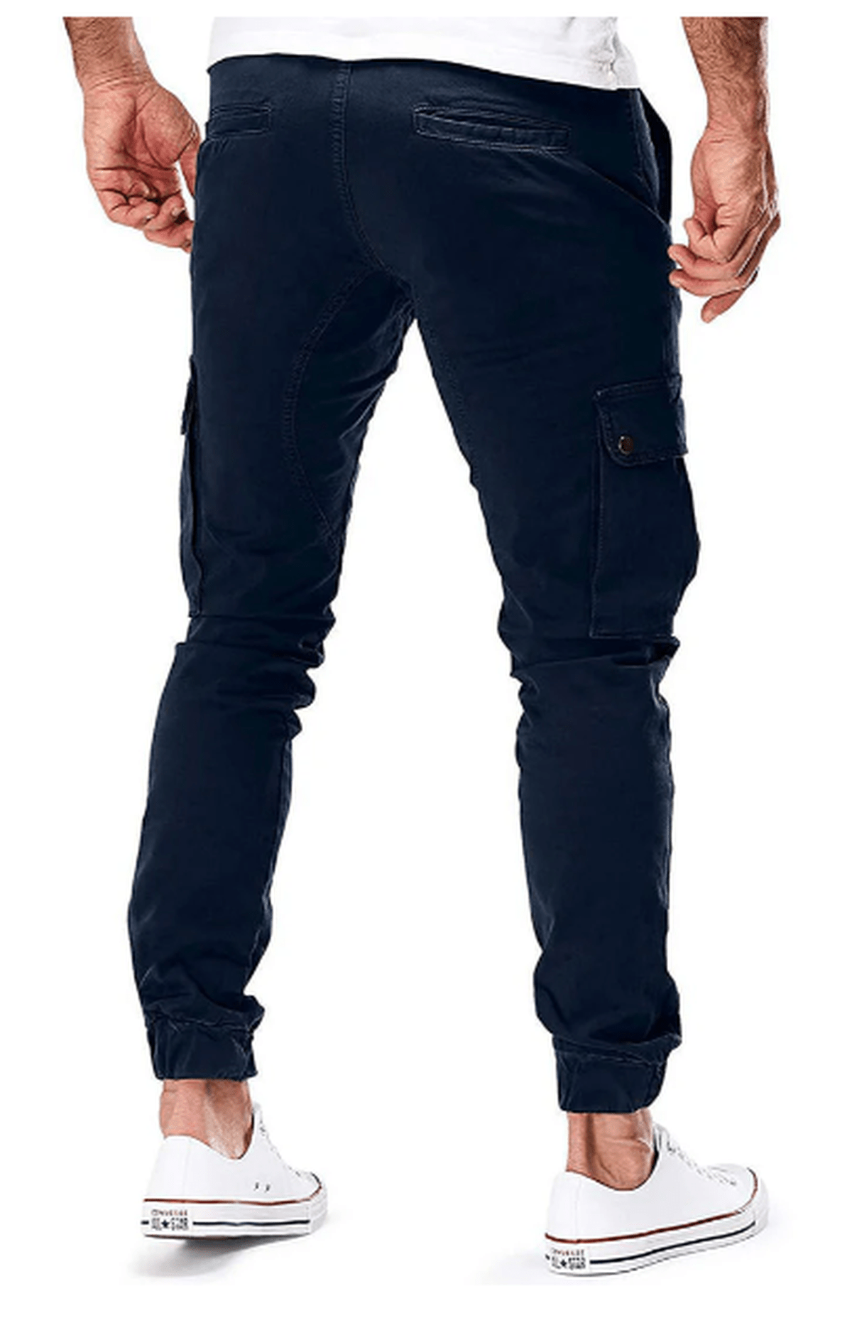 Heren Cargo Broek Met Elastische Taille En Meerdere Zakken