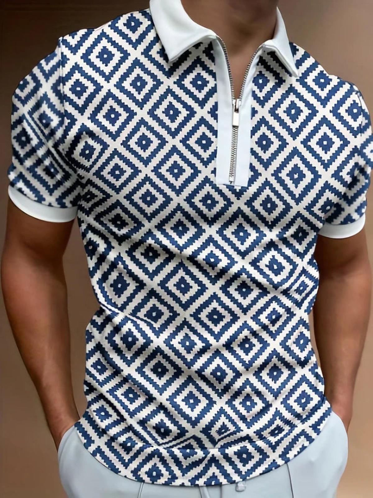 Heren Korte Mouwen Polo Shirt Met Ritssluiting