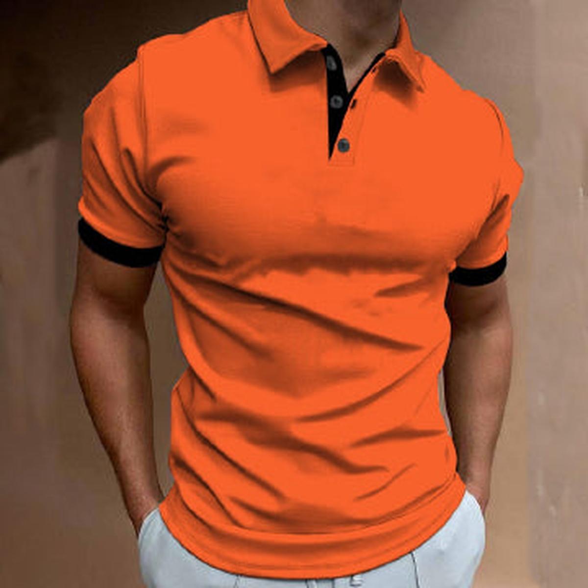 Heren Slim Fit Polo Shirt met Contrastafwerking