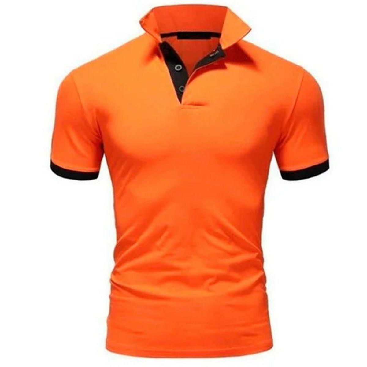 Heren Slim Fit Polo Shirt met Uniek Patchwork Ontwerp