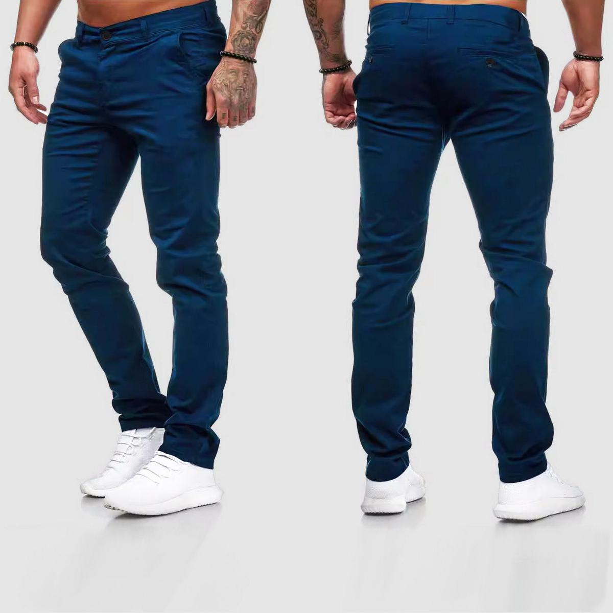 Heren Slim Fit Rechte Casual Broek