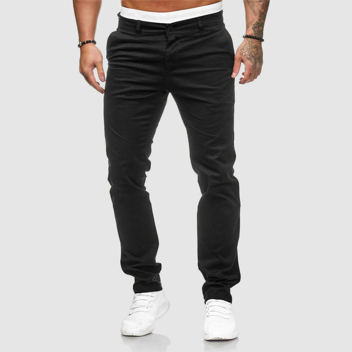 Heren Slim Fit Rechte Casual Broek