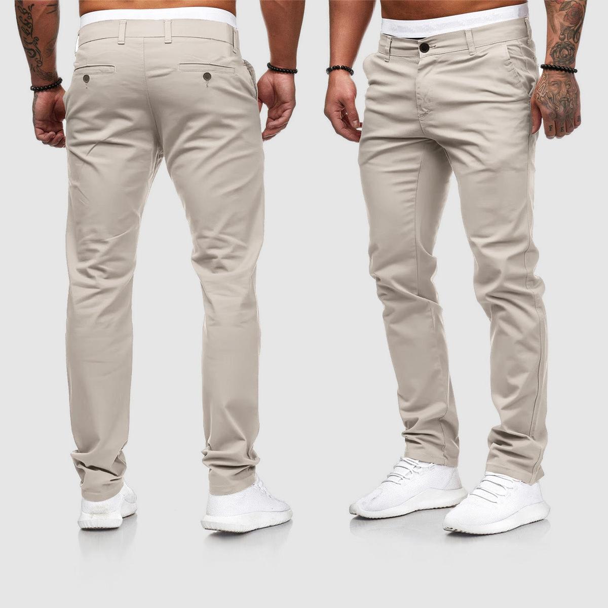 Heren Slim Fit Rechte Casual Broek