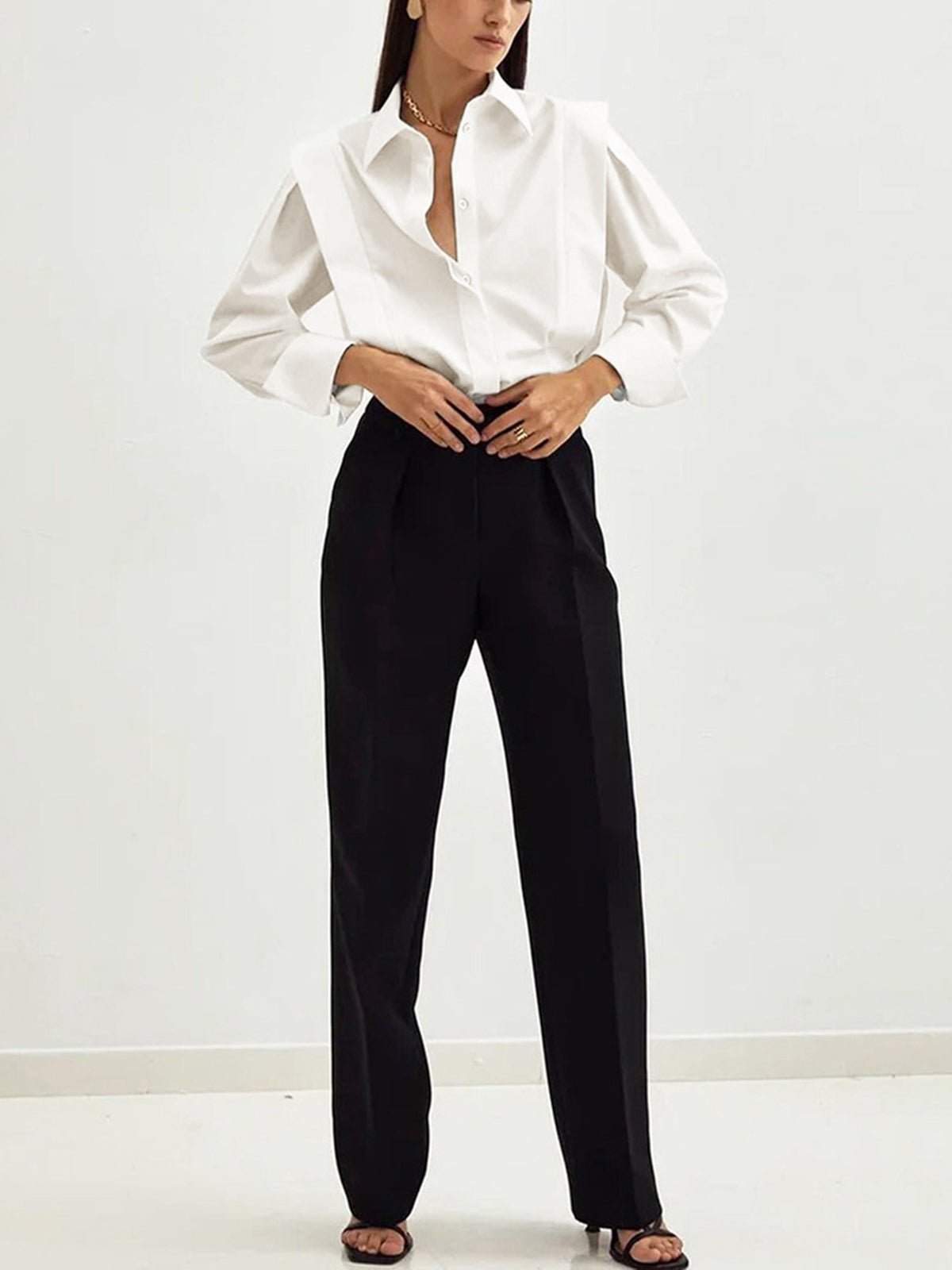 Knoopsluiting Vierkante Overhemd