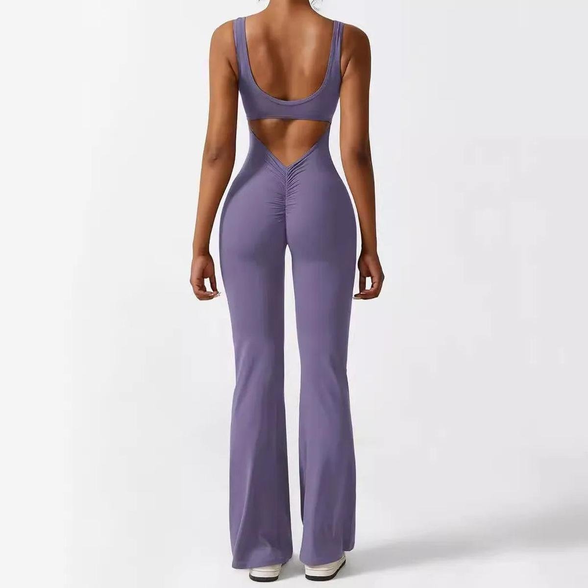 Mouwloze Flared Jumpsuit voor Yoga en Fitness