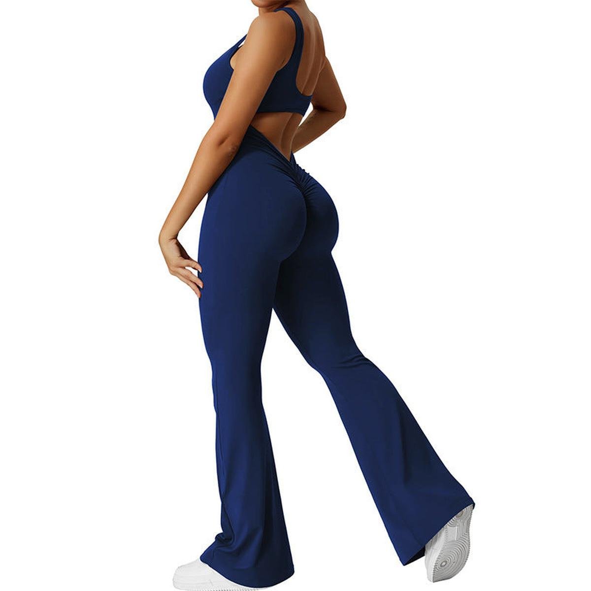 Mouwloze Flared Jumpsuit voor Yoga en Fitness