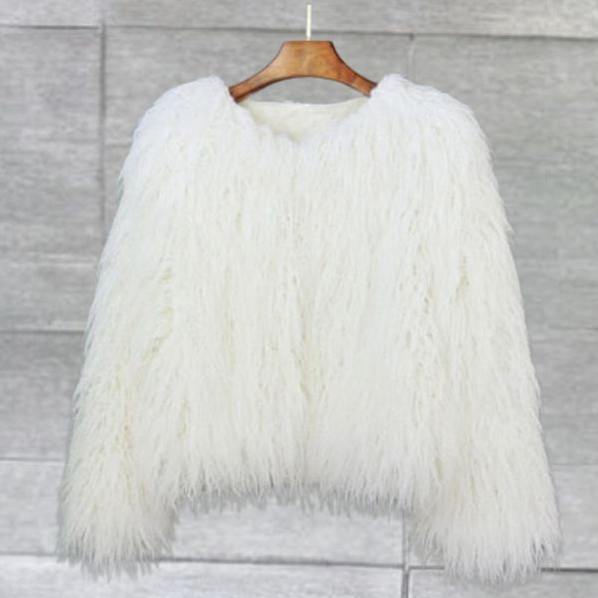 Oversized Kunstbont Jas voor Dames