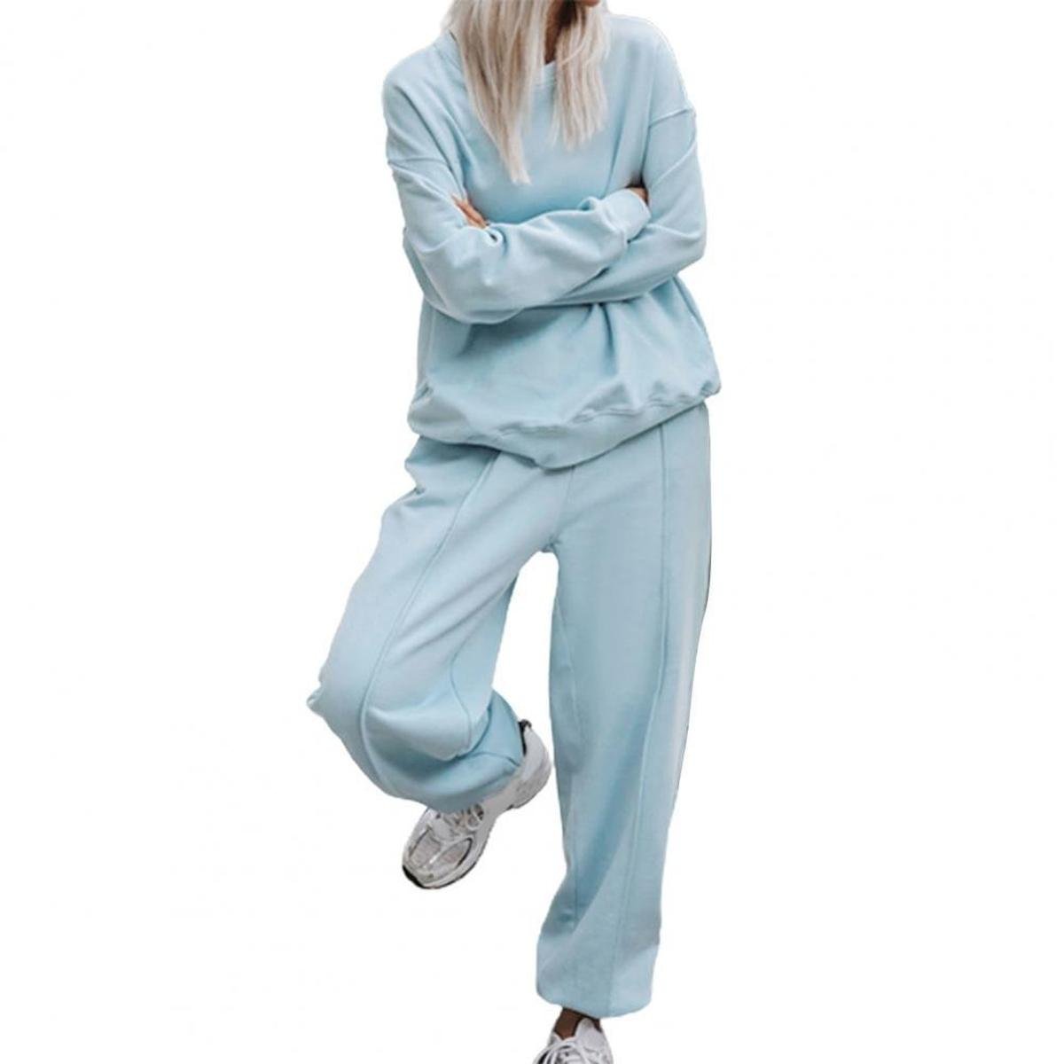 Plus-Size Dames Loungewear Set met Elastische Tailleband