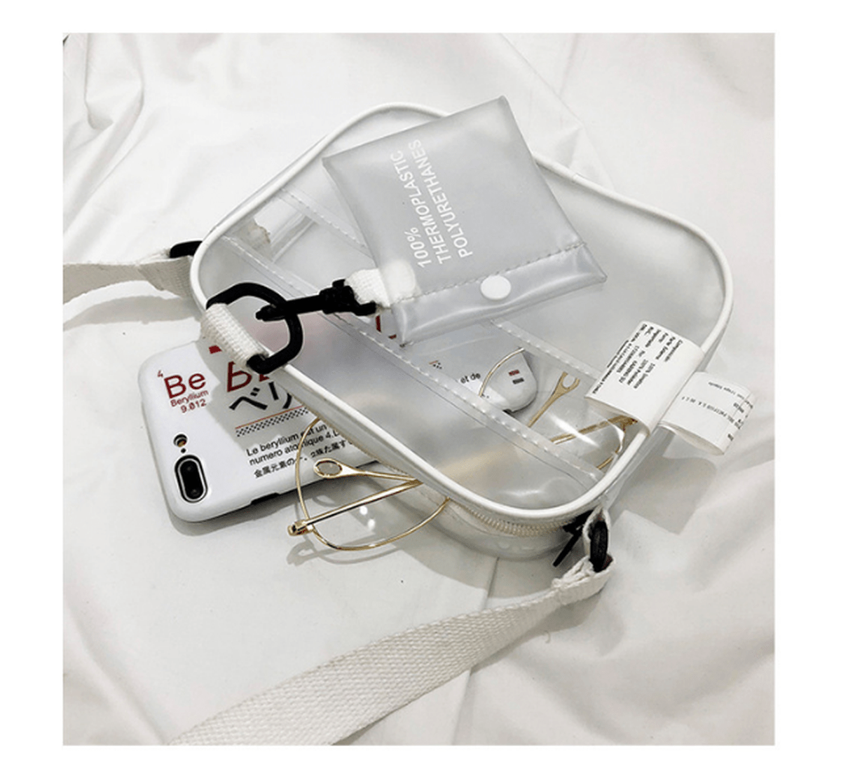 Transparante Schoudertas Met Verstelbare Schouderriem