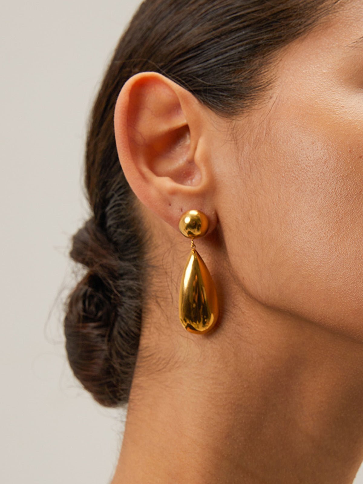 Waterdruppel Oorbellen van 18k Verguld Roestvrij Staal