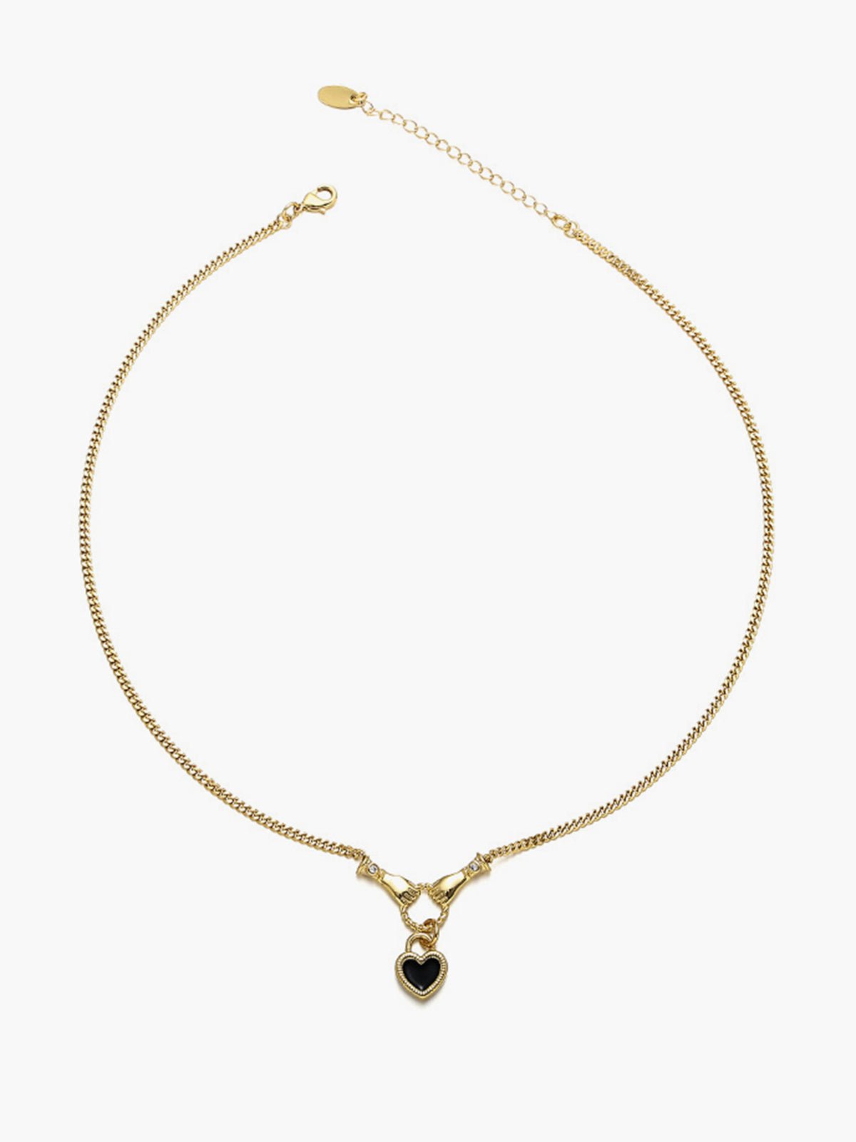 Zwarte hart hanger ketting